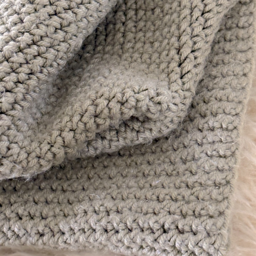 Tan Wide Ribbed Knit Infinity Scarf - Picture 2 of 2